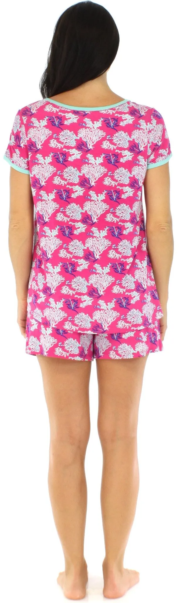 bSoft Women's Bamboo Jersey Short Sleeve Top and Shorts Pajama Set