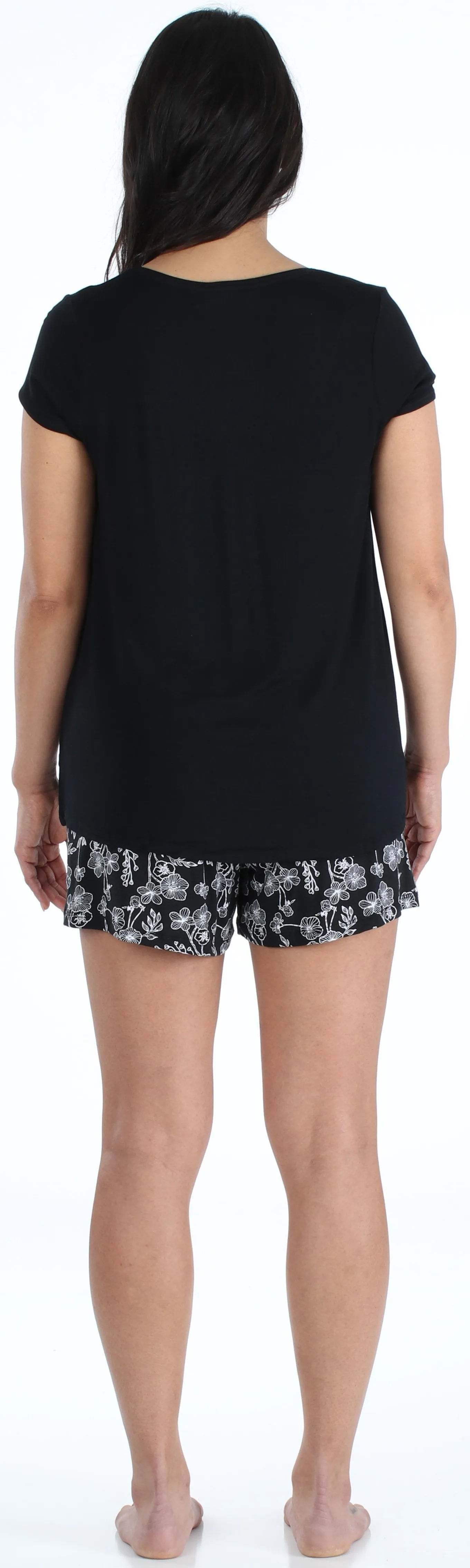 bSoft Women's Bamboo Jersey Short Sleeve Top and Shorts Pajama Set