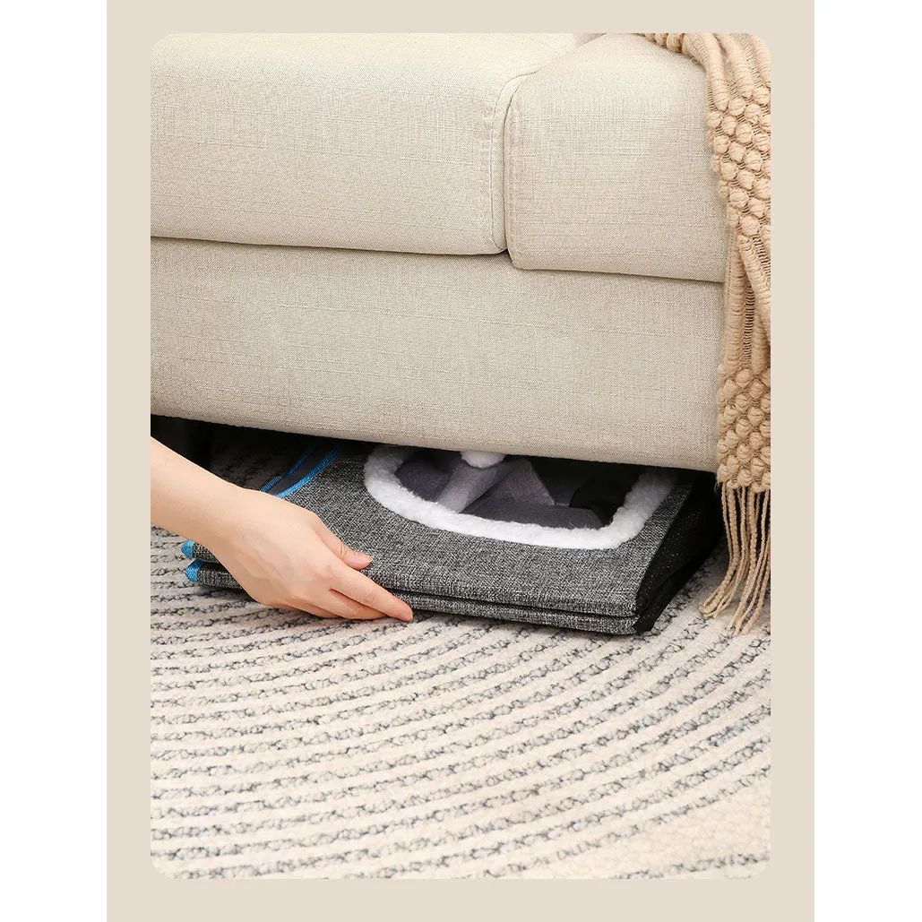 Cat Cave for Pet Cat House with Hanging Ball and Scratch Pad-Gray