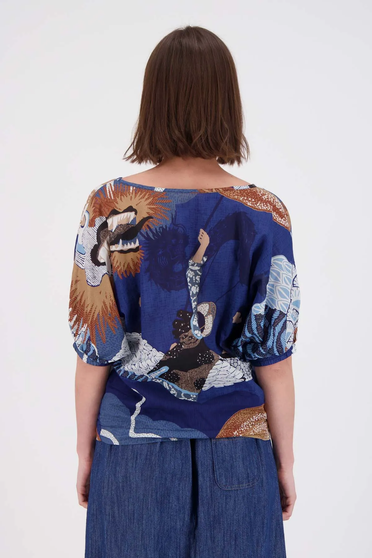 Festival Camisa Blue in Cotton