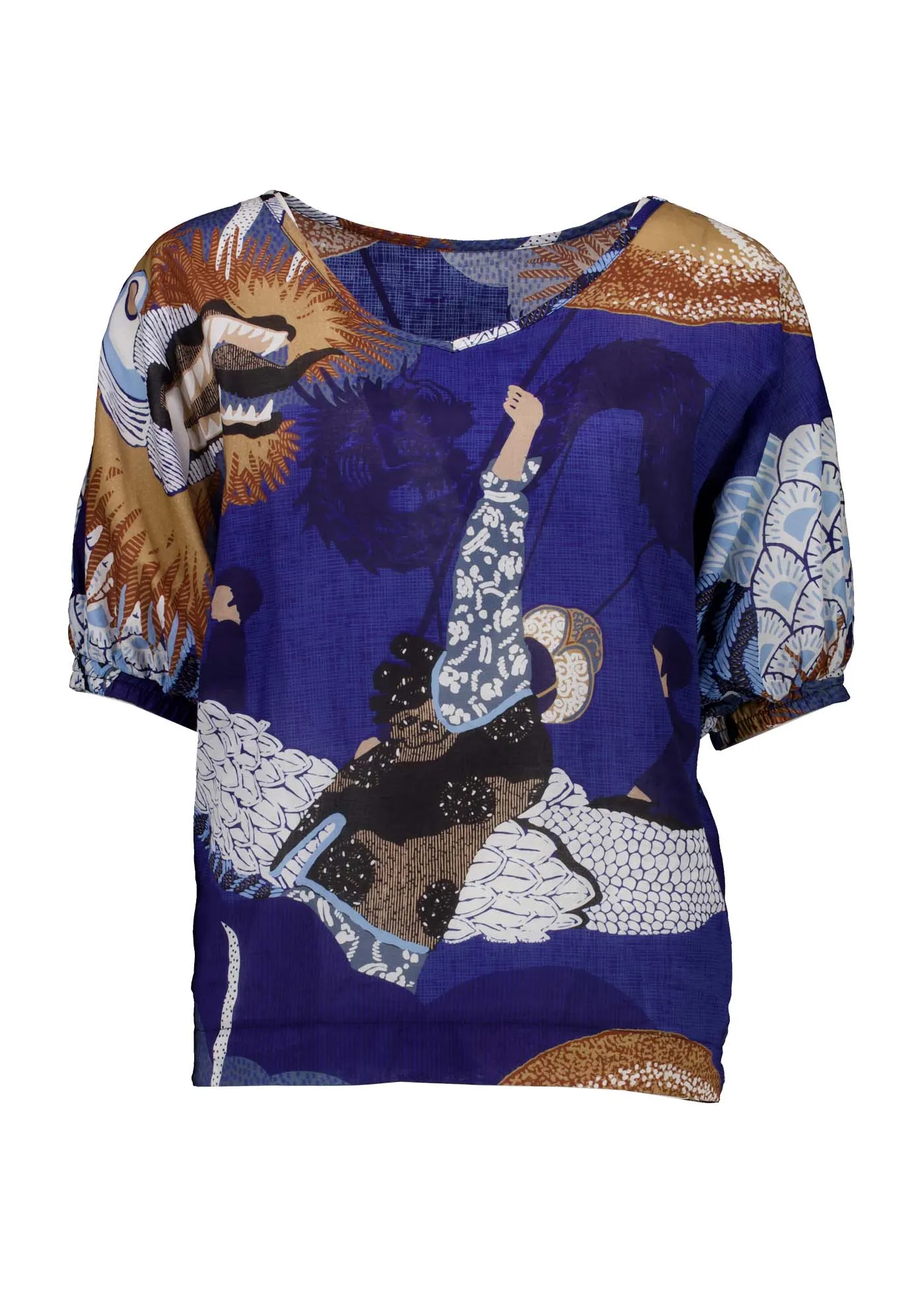 Festival Camisa Blue in Cotton
