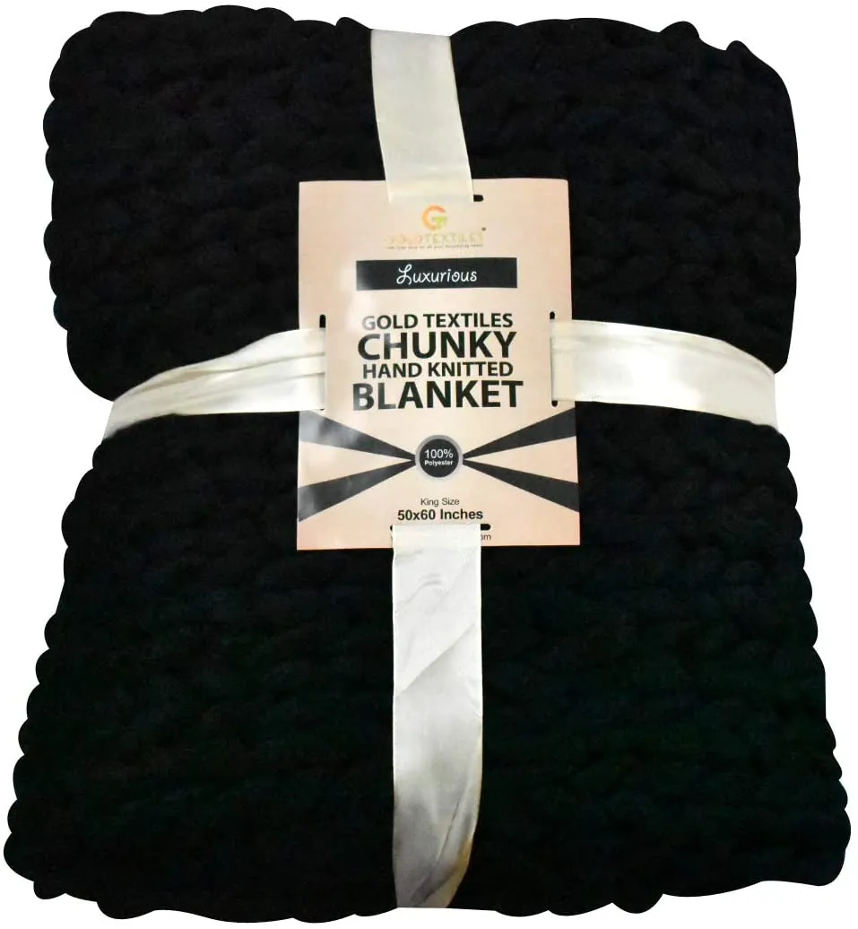 GOLD TEXTILES Chunky Knit Blanket