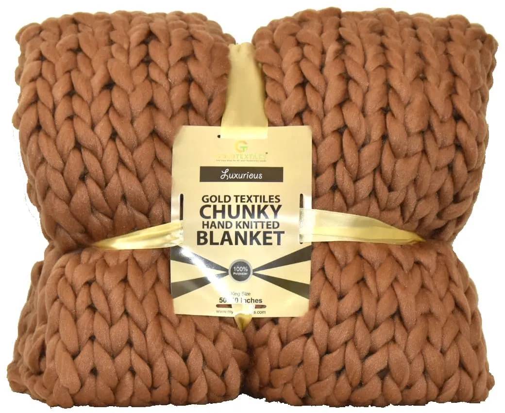 GOLD TEXTILES Chunky Knit Blanket
