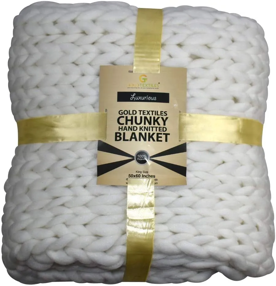 GOLD TEXTILES Chunky Knit Blanket