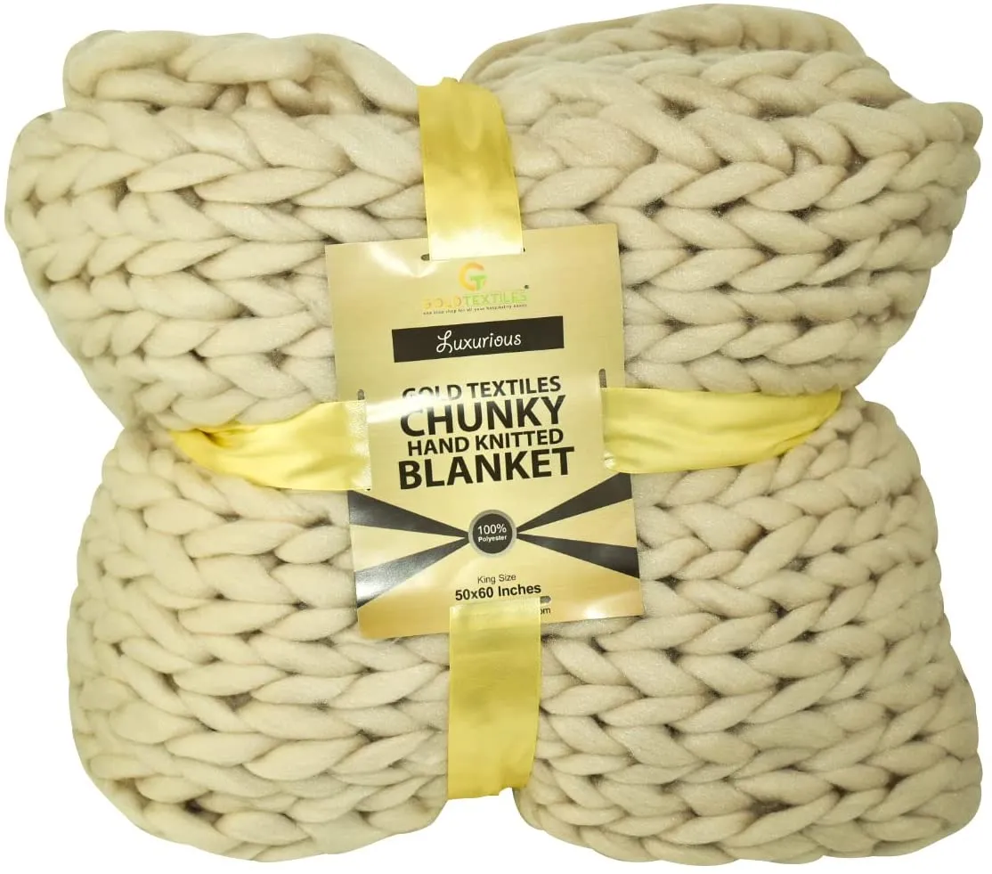 GOLD TEXTILES Chunky Knit Blanket