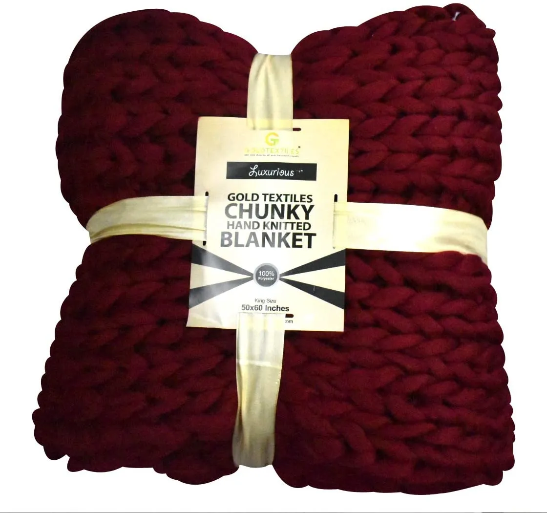 GOLD TEXTILES Chunky Knit Blanket