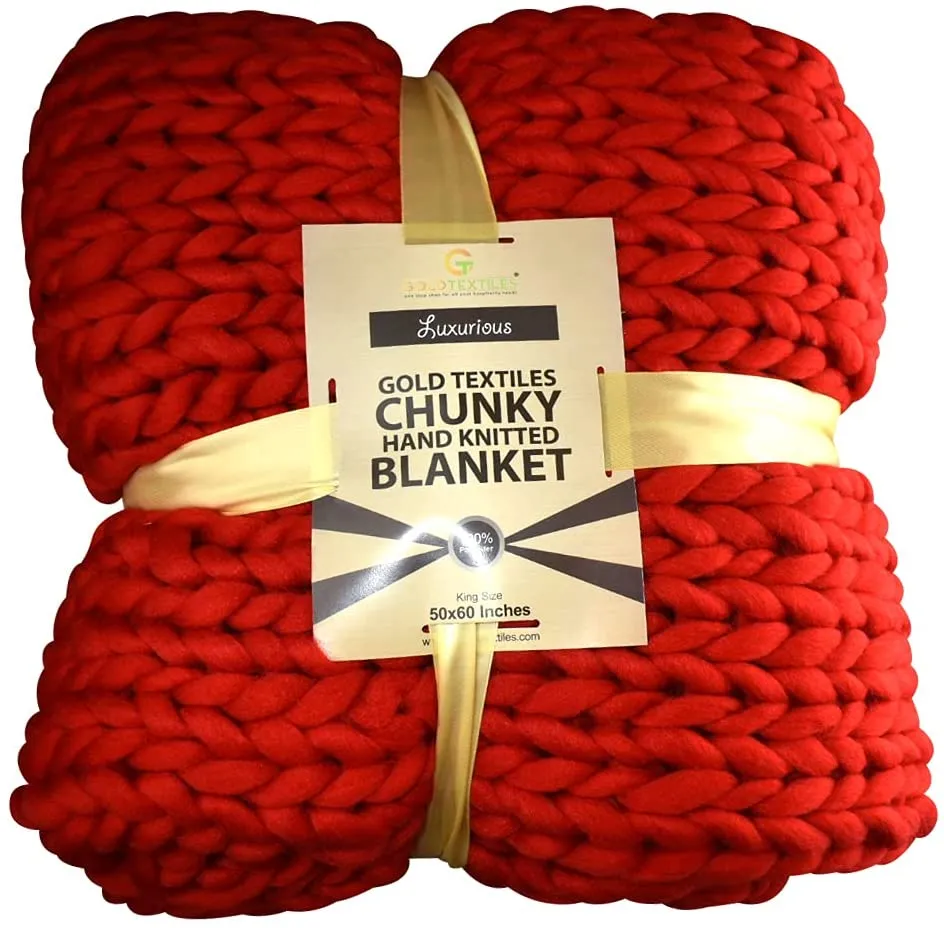 GOLD TEXTILES Chunky Knit Blanket