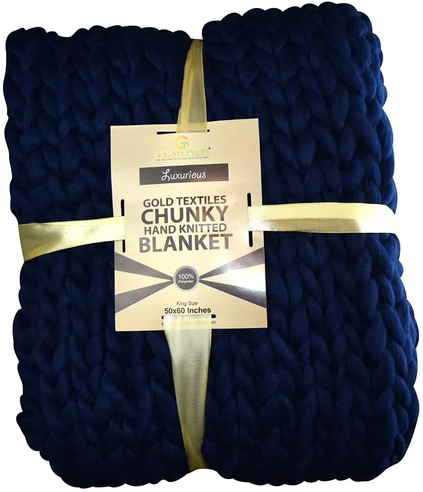 GOLD TEXTILES Chunky Knit Blanket