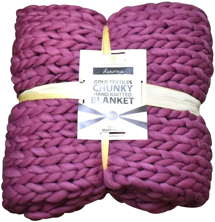 GOLD TEXTILES Chunky Knit Blanket