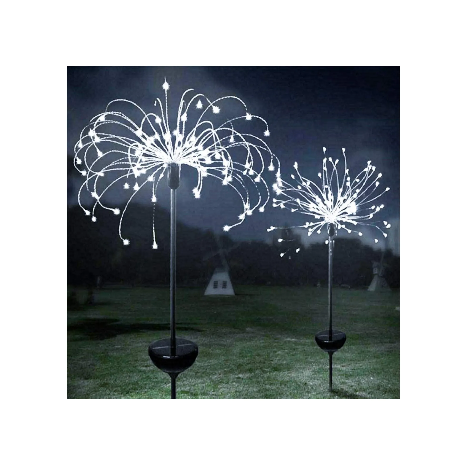 Honche Round Solar Outdoor Firework Lights | Raincoats| For Weddings| Gardens| Trails| Decorations | Color Cool White