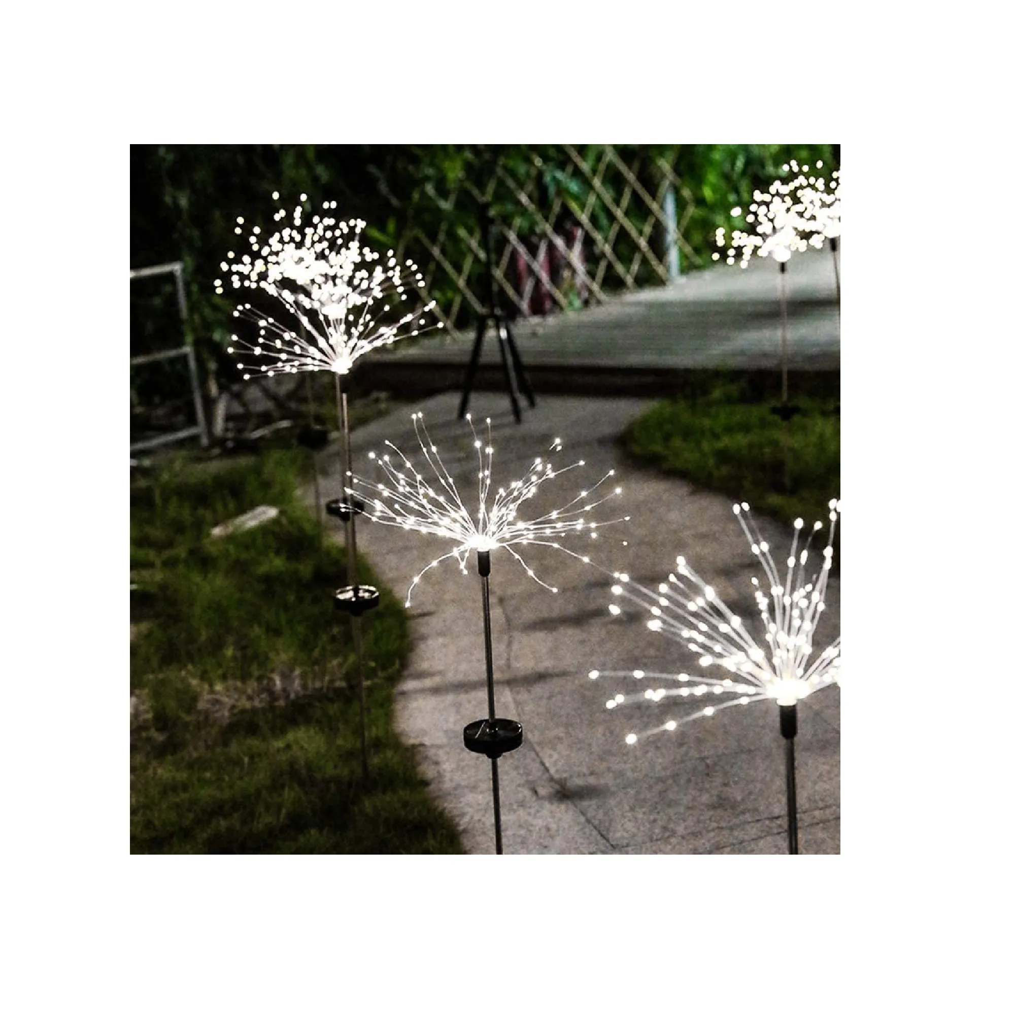 Honche Round Solar Outdoor Firework Lights | Raincoats| For Weddings| Gardens| Trails| Decorations | Color Cool White
