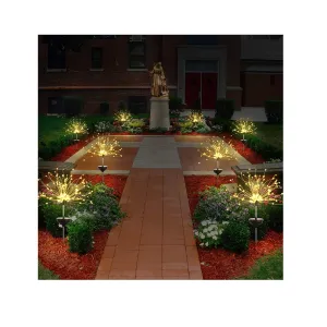 Honche Round Solar Outdoor Firework Lights | Raincoats| For Weddings| Gardens| Trails| Decorations | Color Warm White