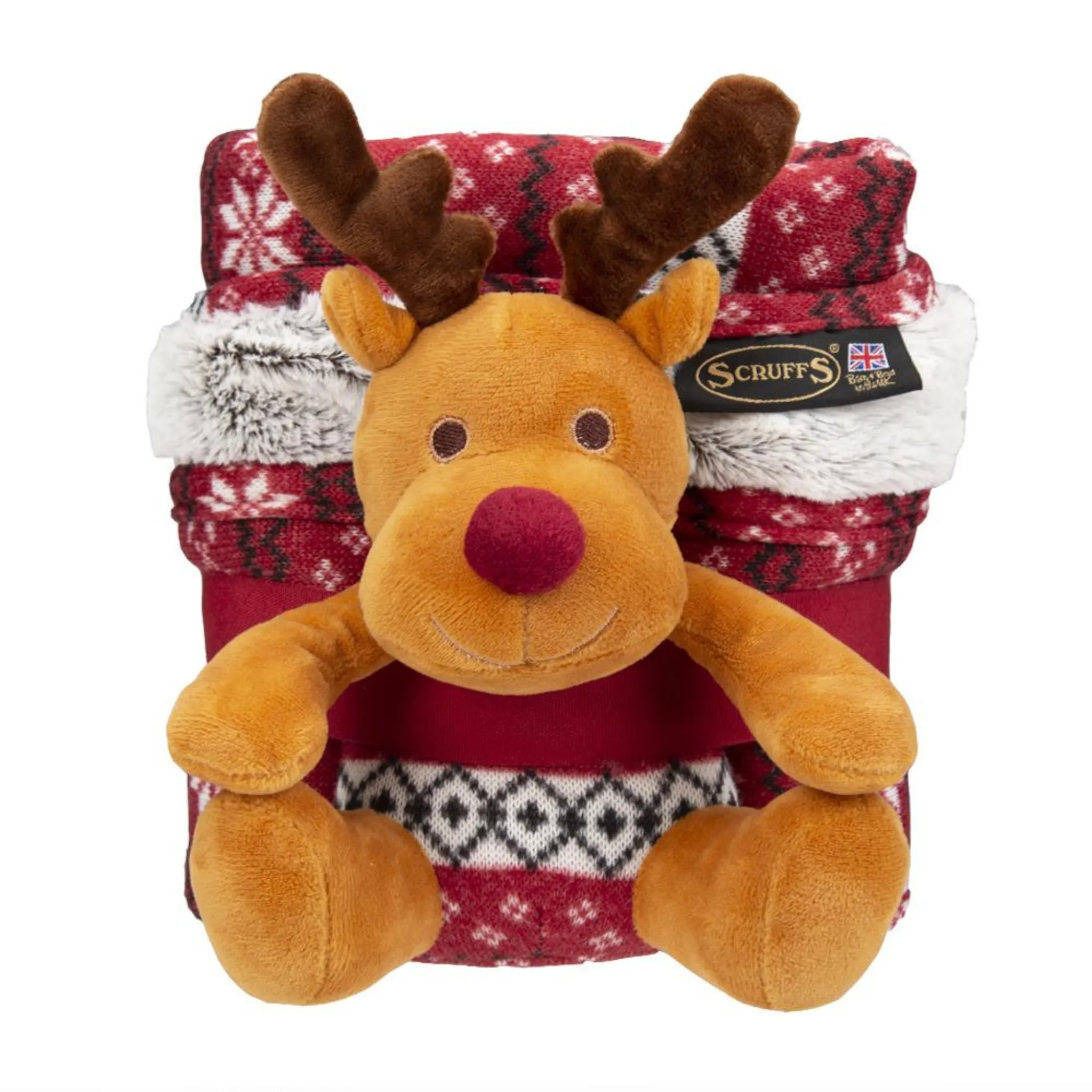 Scruffs Santa Paws Dog Blanket & Reindeer Toy Gift Set