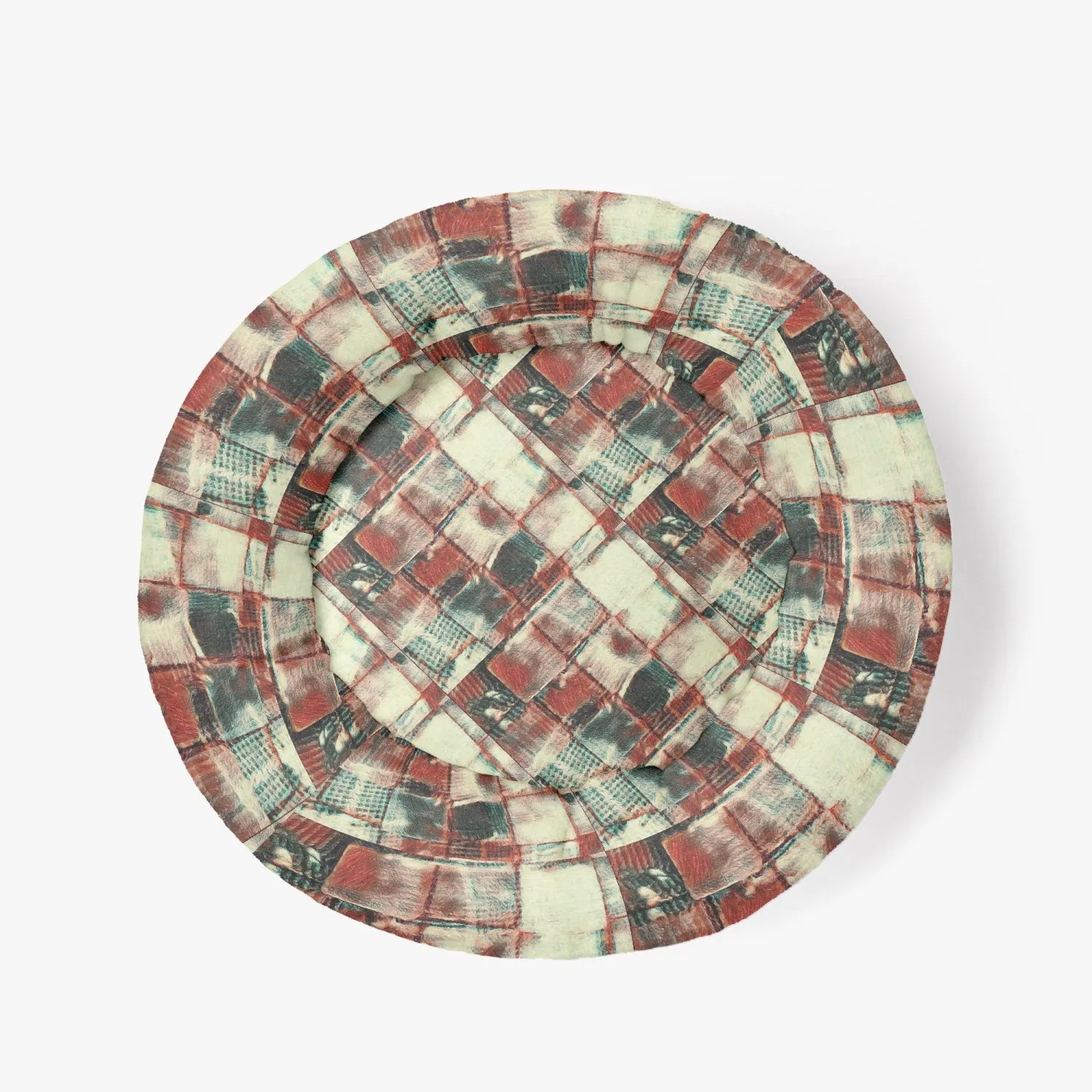 Square Dance -. Round Small Size Pet Bed - 300 gram Flannel